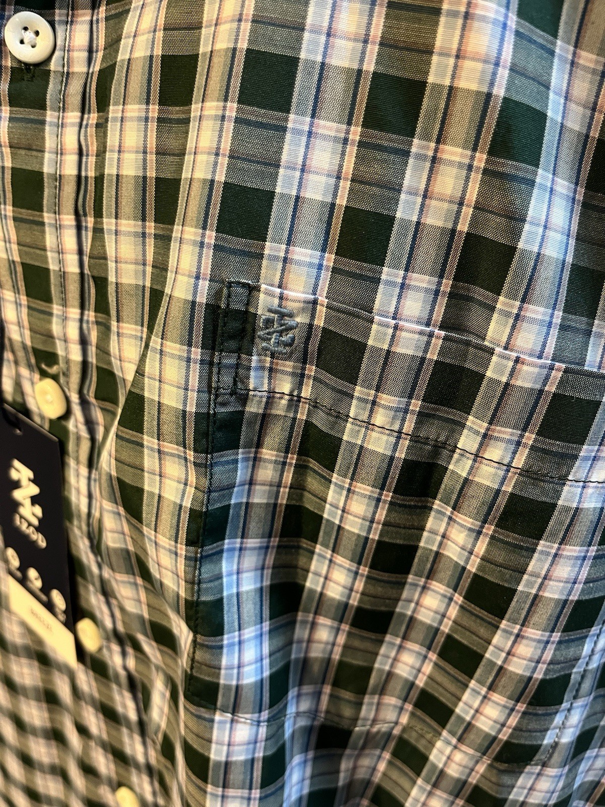 IZOD Men’s SS Button Down Breeze Shirt Green Blue Pink Plaid XXL NWT