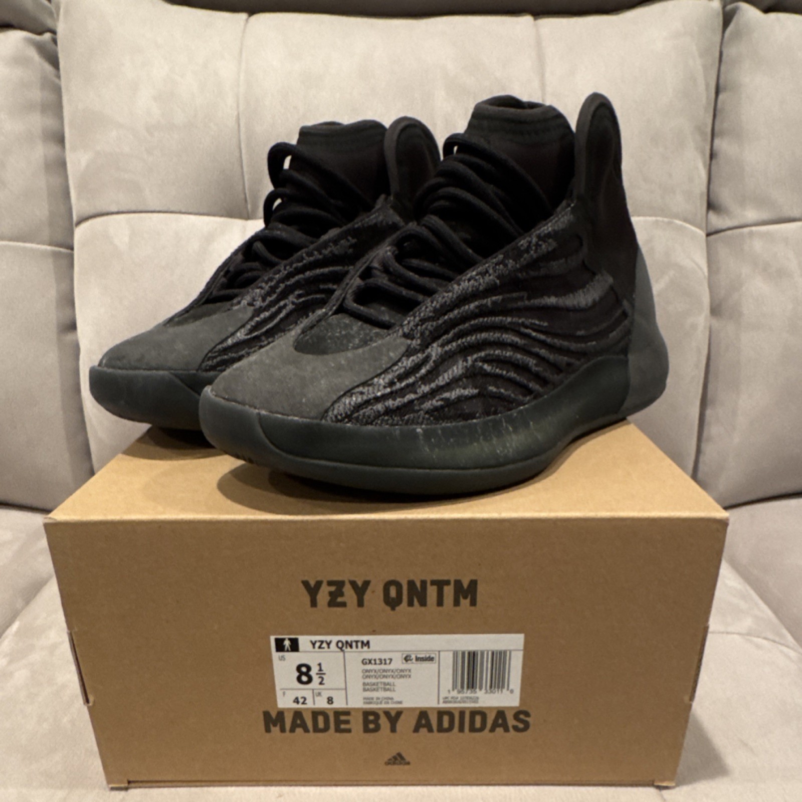 adidas Yeezy Quantum Onyx GX1317 Black 2021 High Top Sneaker