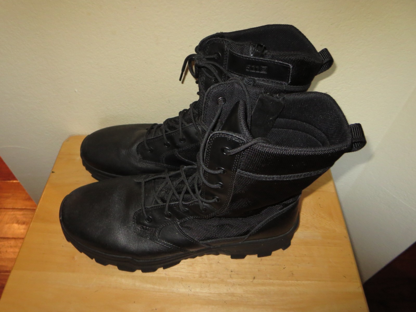 Lot of 2 Men’s 5.11 Tactical Boot Size 14 Black & Coyote Leather Side Zip Lace