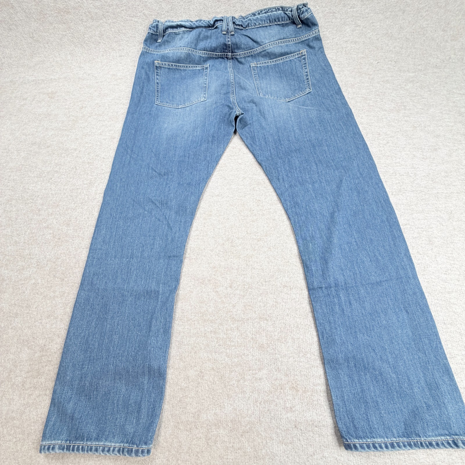 Edun Mens Jeans 34 x 29 Blue Button Fly Straight Waist Drawstring