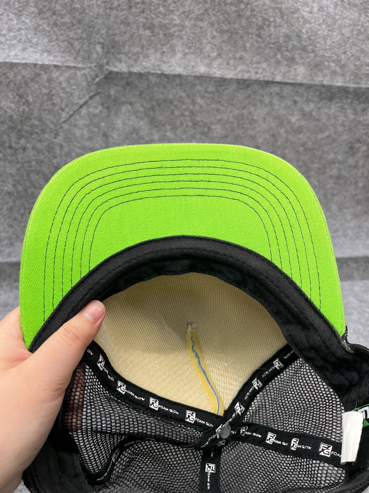 Foam Glow 5K Hat Cap Snap Back Adult One Size Green Polyester Blend Trucker