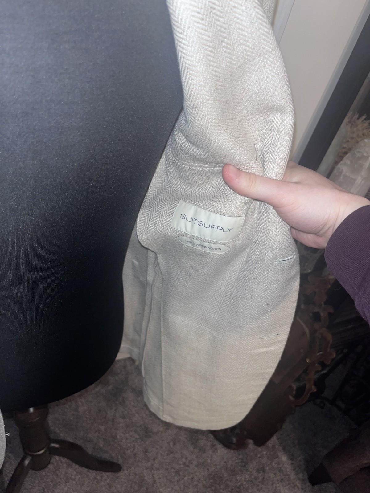 Suitsupply Linen Silk Wool Cotten 36R Beiege Cream Tan Suit Jacket Blazer Havana