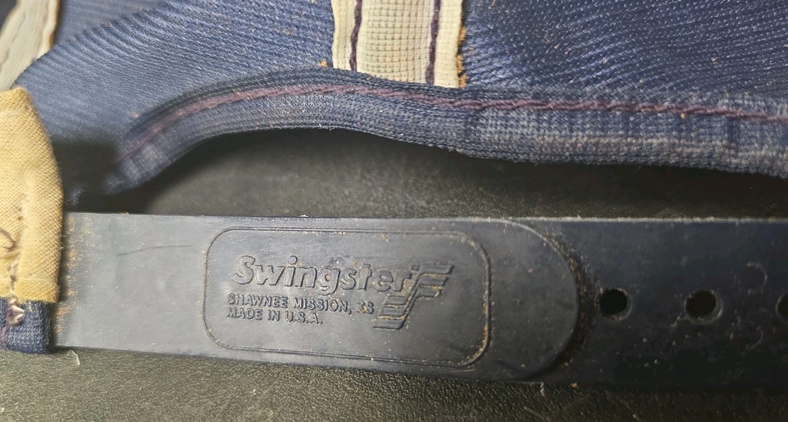 Vtg Goodyear Tires Swingster Hat Navy Blue Trucker Cap Patch