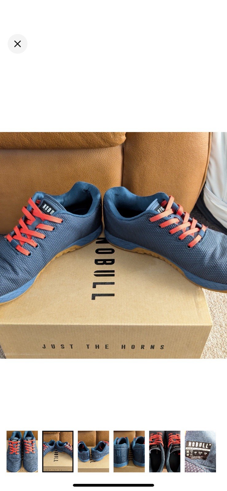 NOBULL Men’s Low Top Athletic Sneaker, Blue Slate/ Orange, Lace-Up Solid Pattern