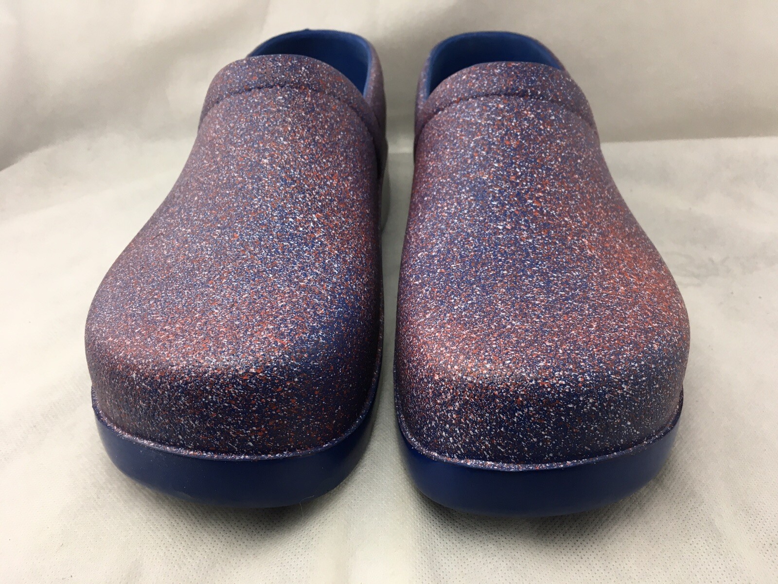 Klogs Womens Size 13 M Paint Splash Clogs Comfort Red Blue White Slip Resistant