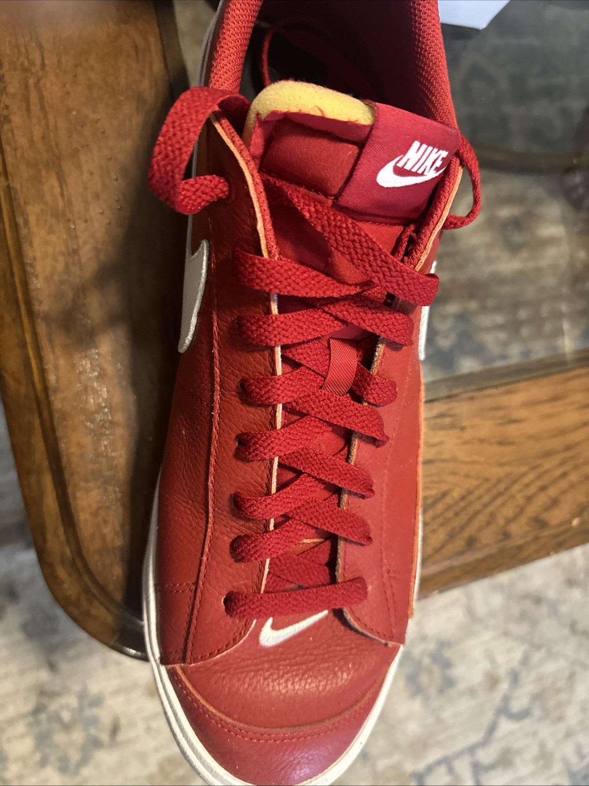 Nike Men’s Low Top Blazers, Size 13 Custom, Red And White Worn Once. 9