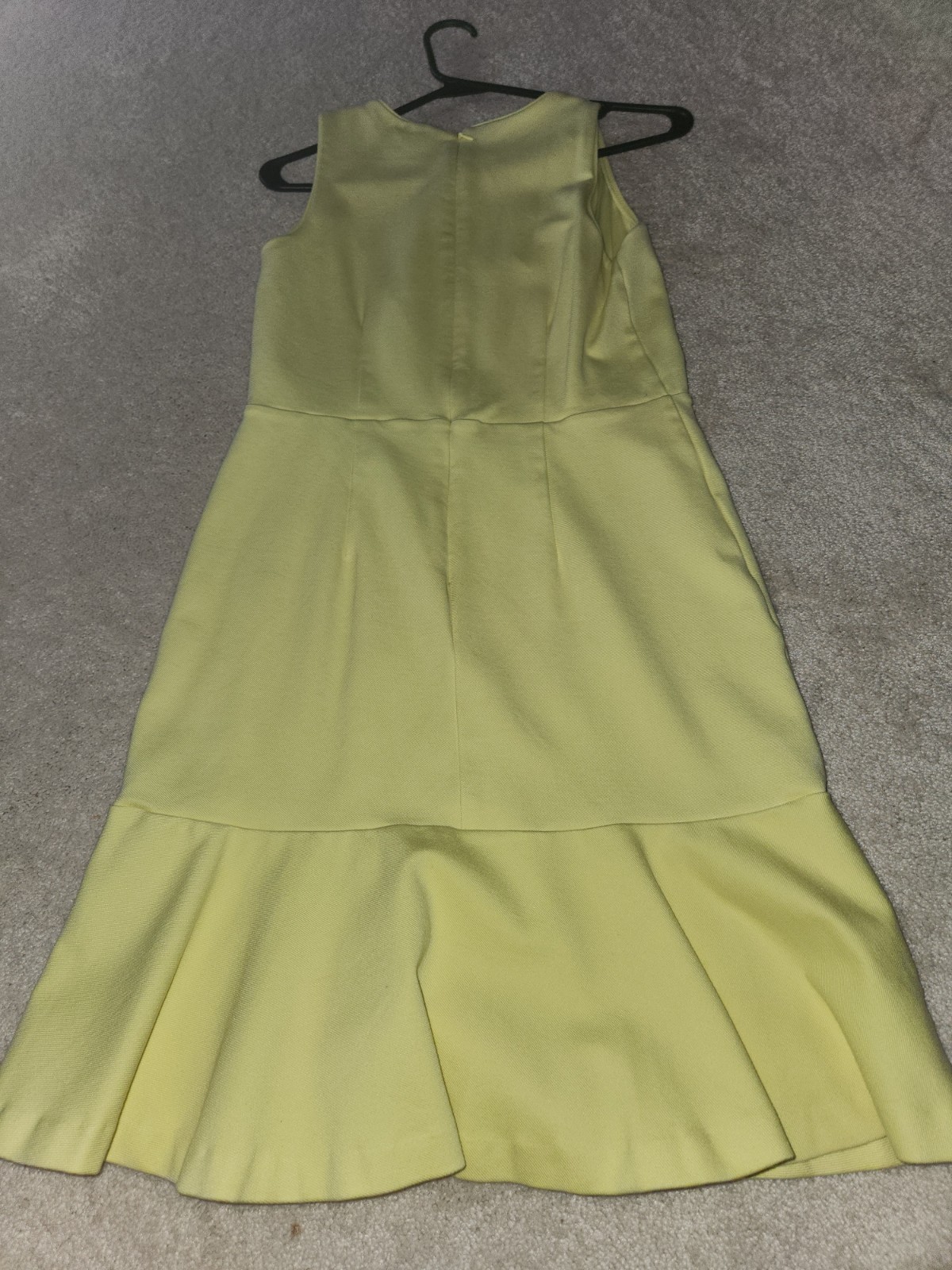 Banana Republic Yellow Lemon Fitted Pleated Sleeveless Career Dress Sz4