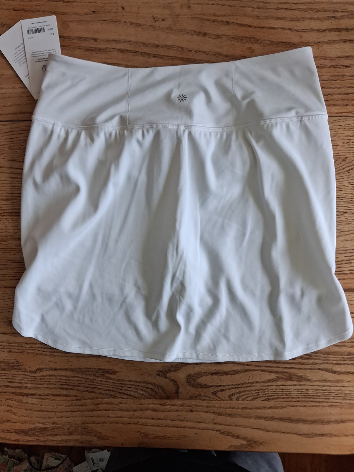 NWT Athleta Fairway Golf Skort 18” Built-in Shorts White Womens Sz L