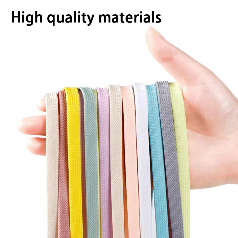 Classic Solid Color Laces 0.8cm Wide Flat Shoes Sneakers shoelaces Shoe Accessor