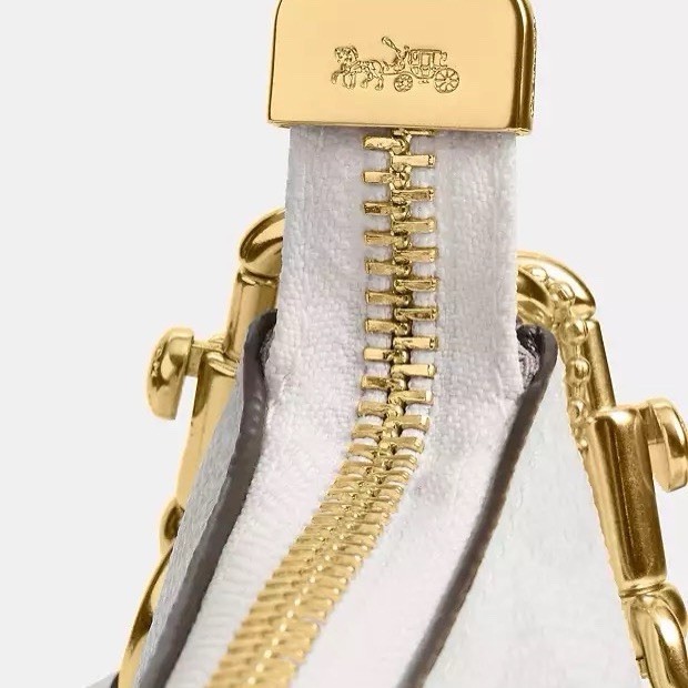 NWT Coach Teri Shoulder Bag In Signature Canvas CV933 Gold/White/Chalk