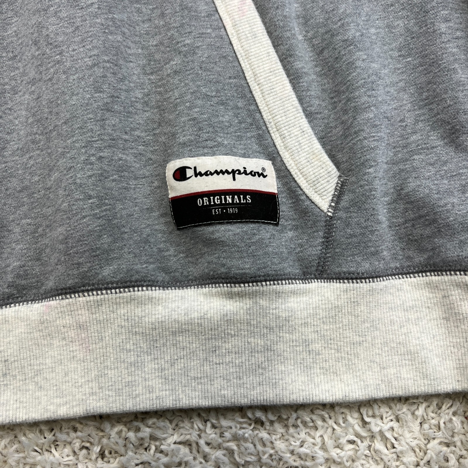 Champion Hoodie Sweatshirt Mens Large Gray GOATS Graphic Pocket Casual Leisure