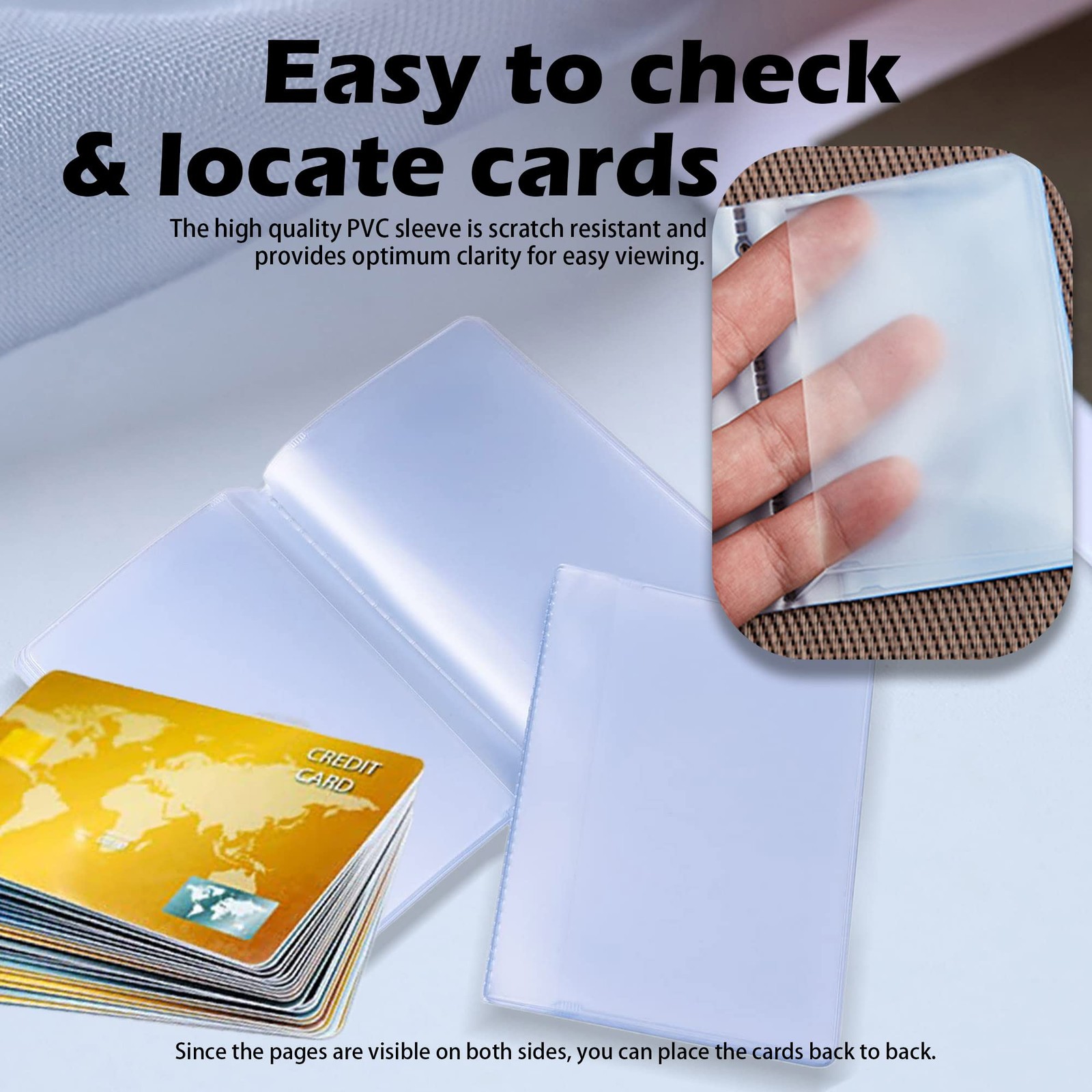 Lxnoap Plastic Wallet Insert Credit Card Holder Transparent 10 page 20 slots,…