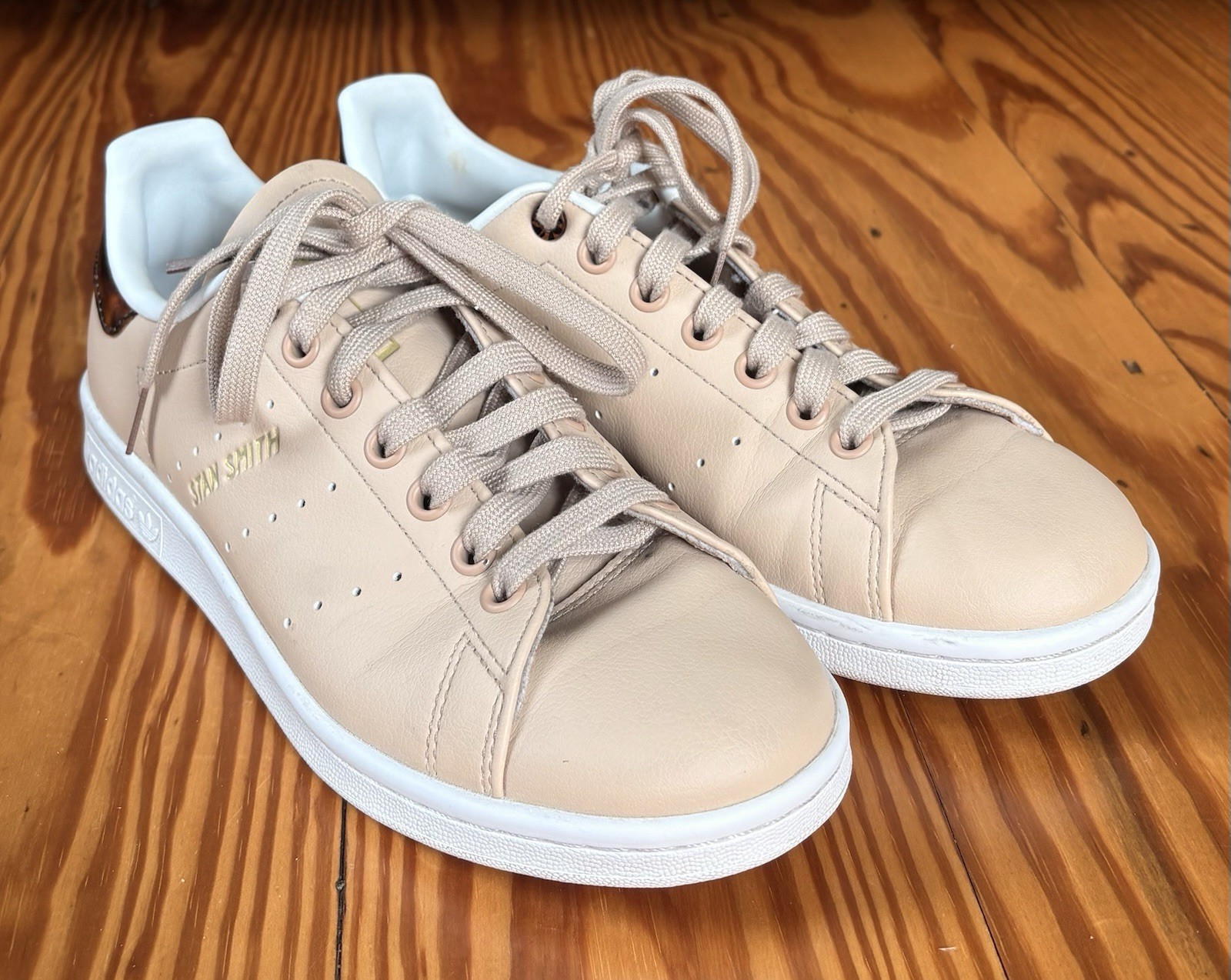 Women’s Adidas Stan Smith Pale Nude Tortoise Shell Shoes sz US 6.5 EU 38 GY5910