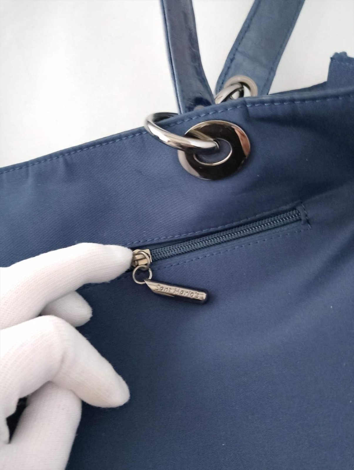 SANT MARIOS Leather Shoulder Bag Blue Size: W:15.7×H: 11.4in. [Unused] Italy