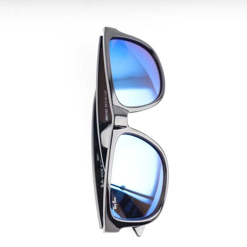 1Pcs R-B Justin RB4165 622/55 Rubber Black Blue Mirror Polarized Sunglasses 54mm