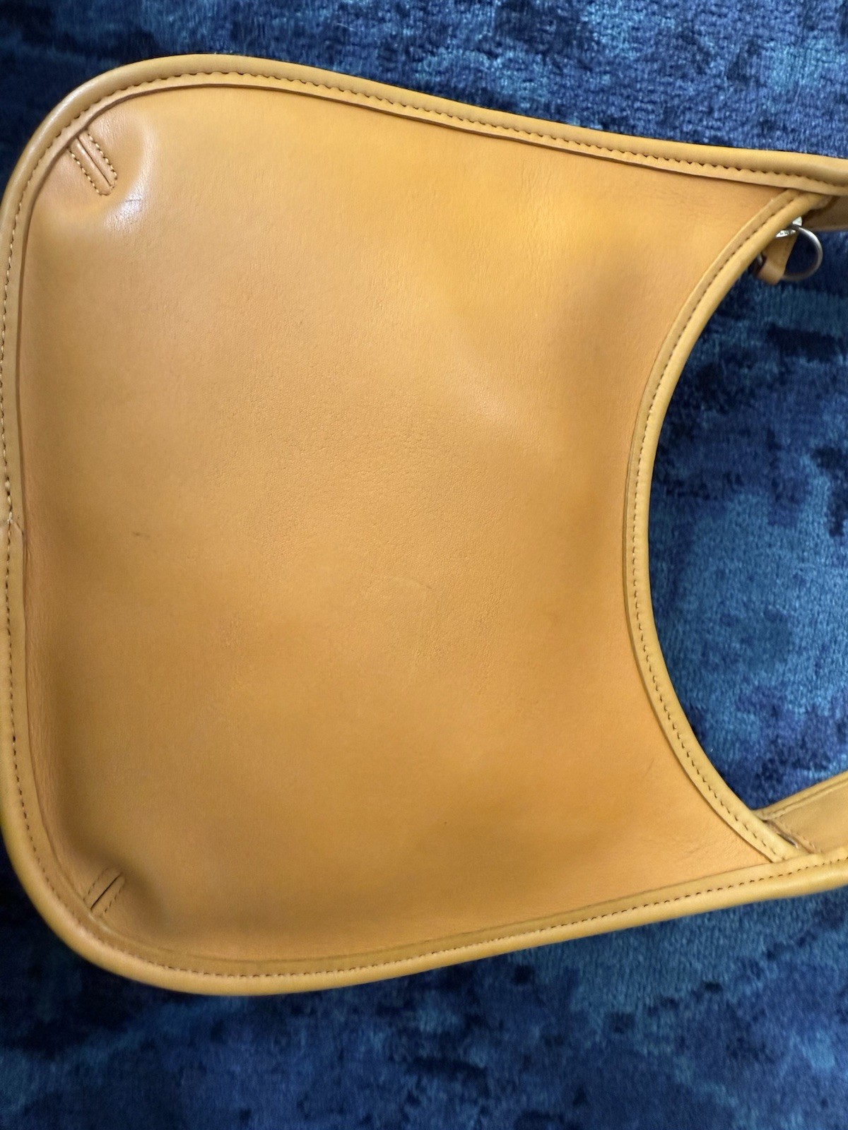 Vintage COACH #9020 Yellow Ergo Mini Zip” Shoulder Bag – 90’s Full-Grain Leather