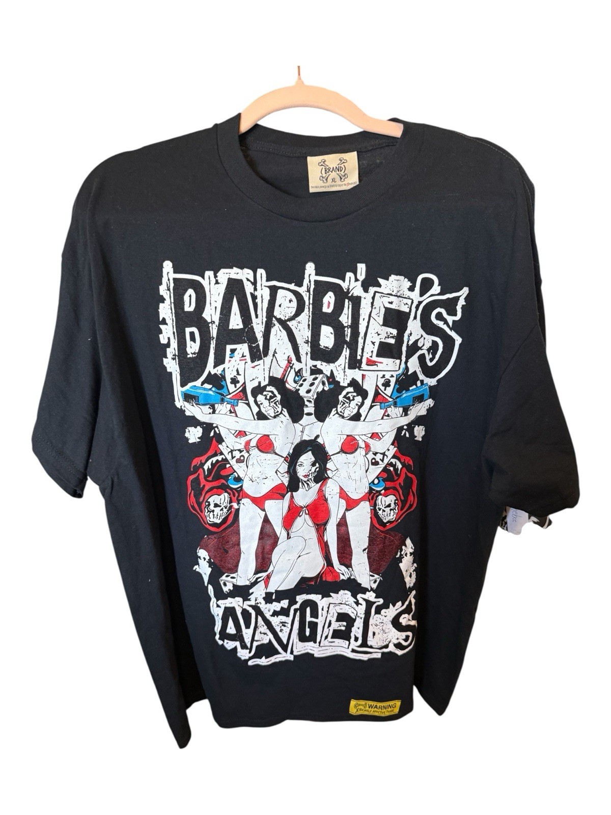 BrandX Men’s Barbies Angels T-shirt, XL, Color Black. BNWT. PTP24