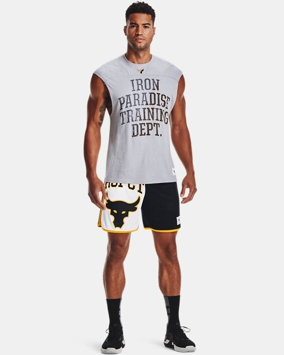 Under Armour Herren Project Rock Men’s T-Shirt Gym Gray SM 1367129-011 NEW