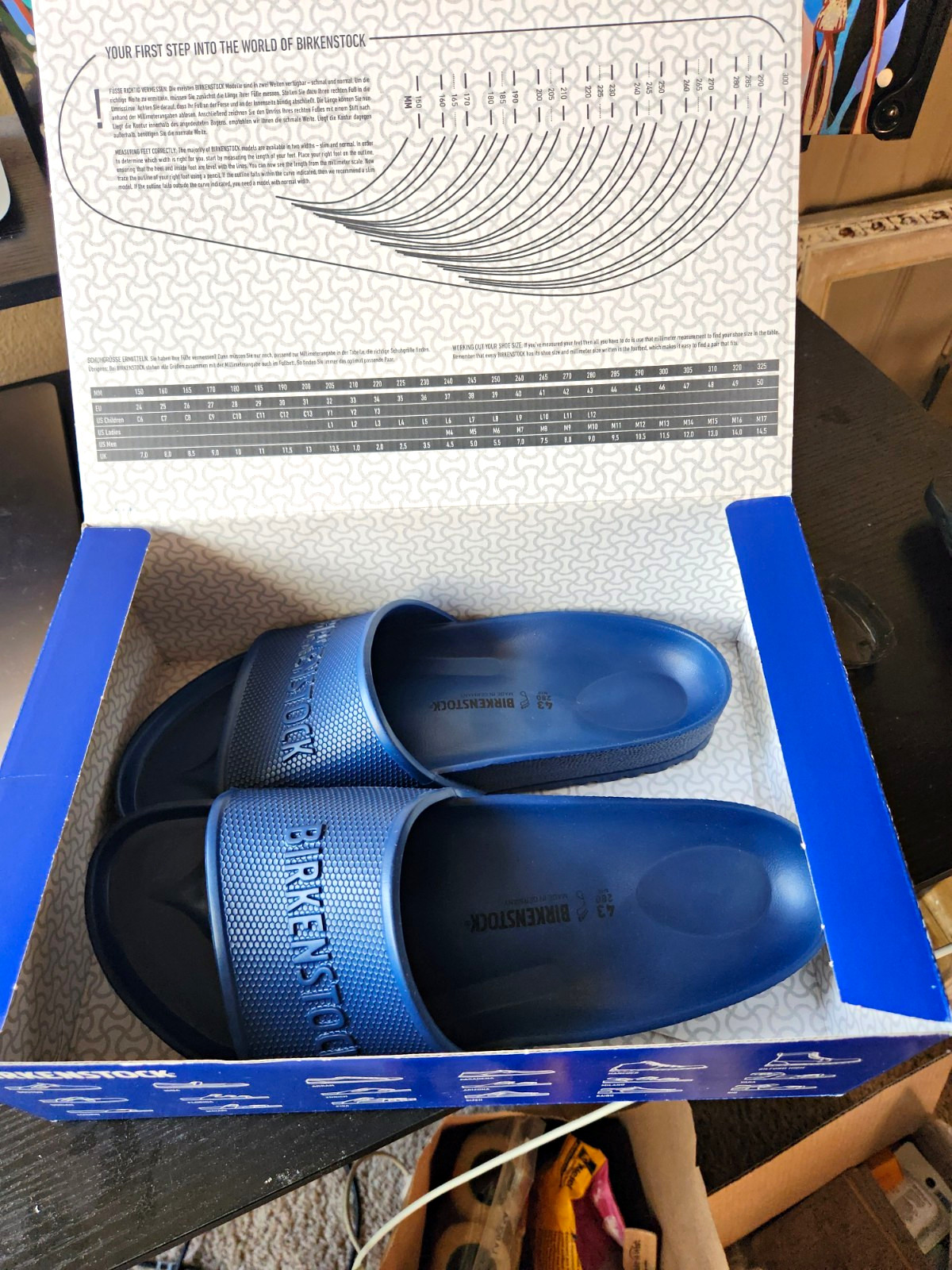Birkenstock Barbados EVA Size 44EU, US Men’s 11. Navy, Model 1015480. New In Box