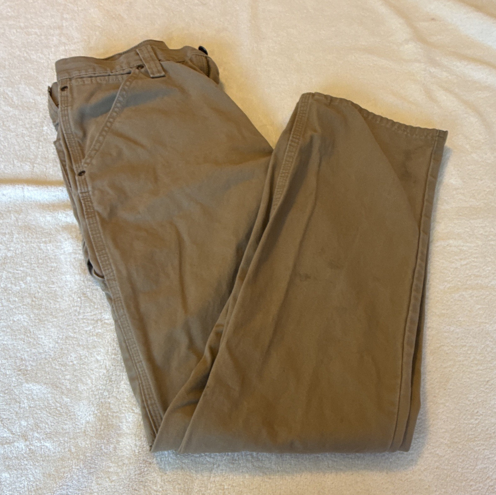 Wrangler Riggs Workwear Men’s Tan Canvas Pants Relaxed Straight Leg 30W