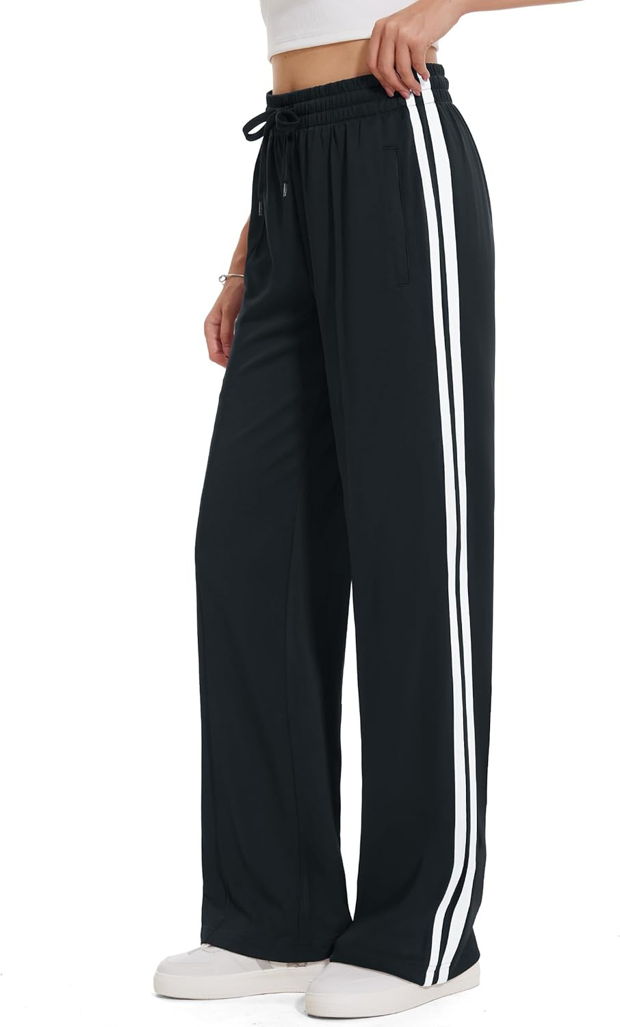Women’S 28/30/32/34/36 Inseam Track Pants Loose Straight Leg Jogging Sweatpants