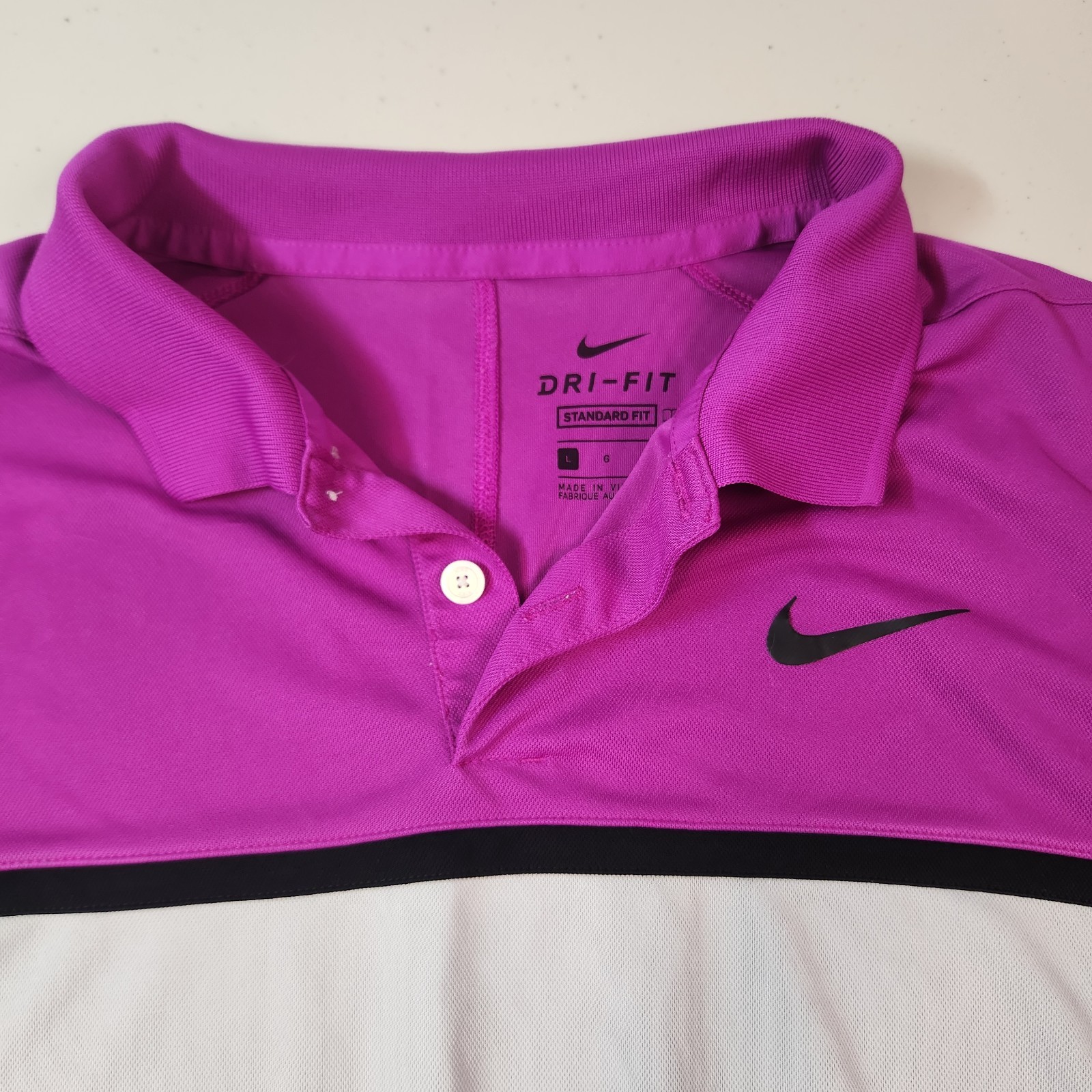 Nike Dri Fit Golf Polo Men’s Large Standard Fit 100% Recycled Polyester