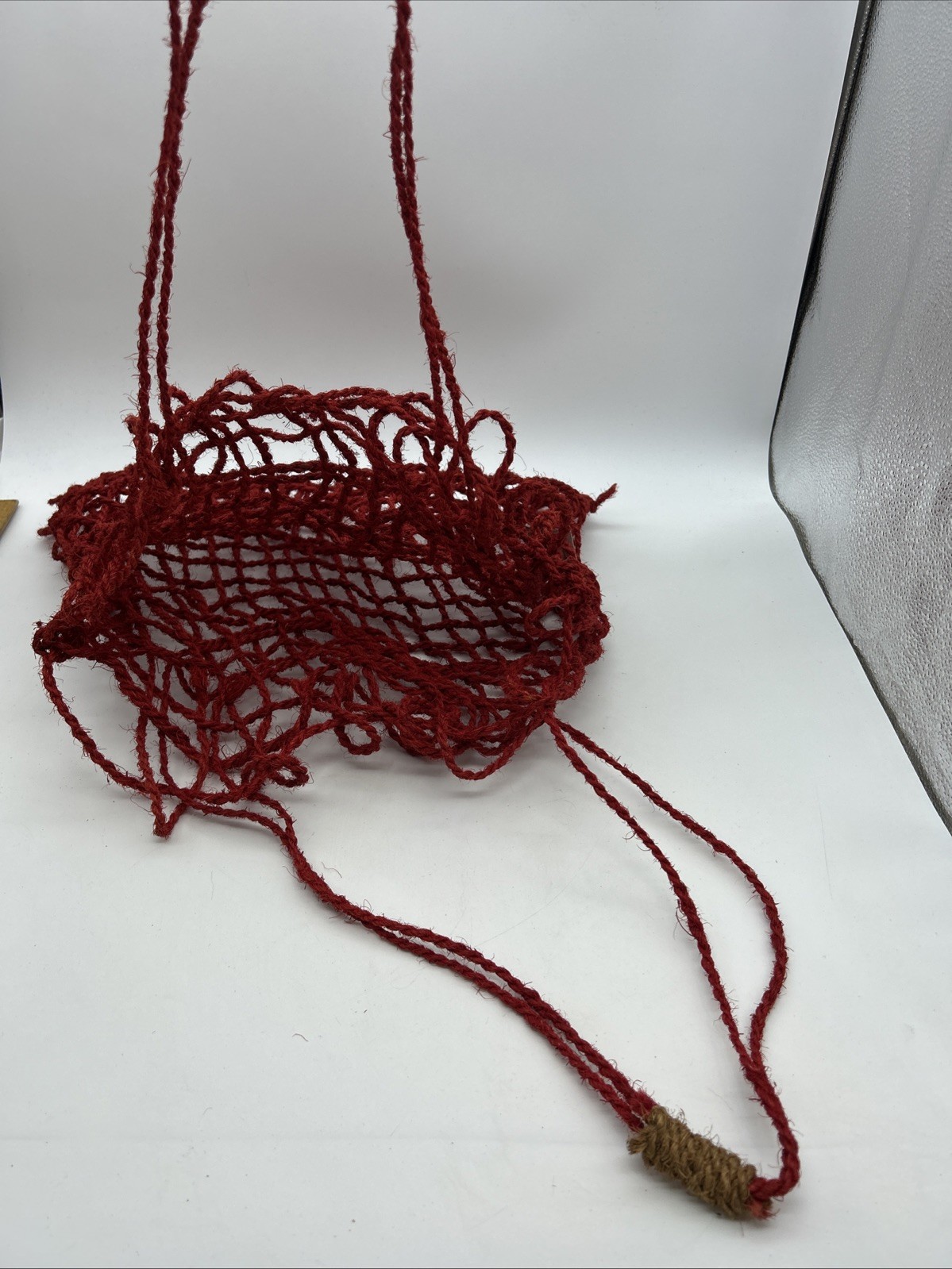 HandMade String Bag Sri Lanka Coconut Fibre Red Hand Woven Betel Koththu