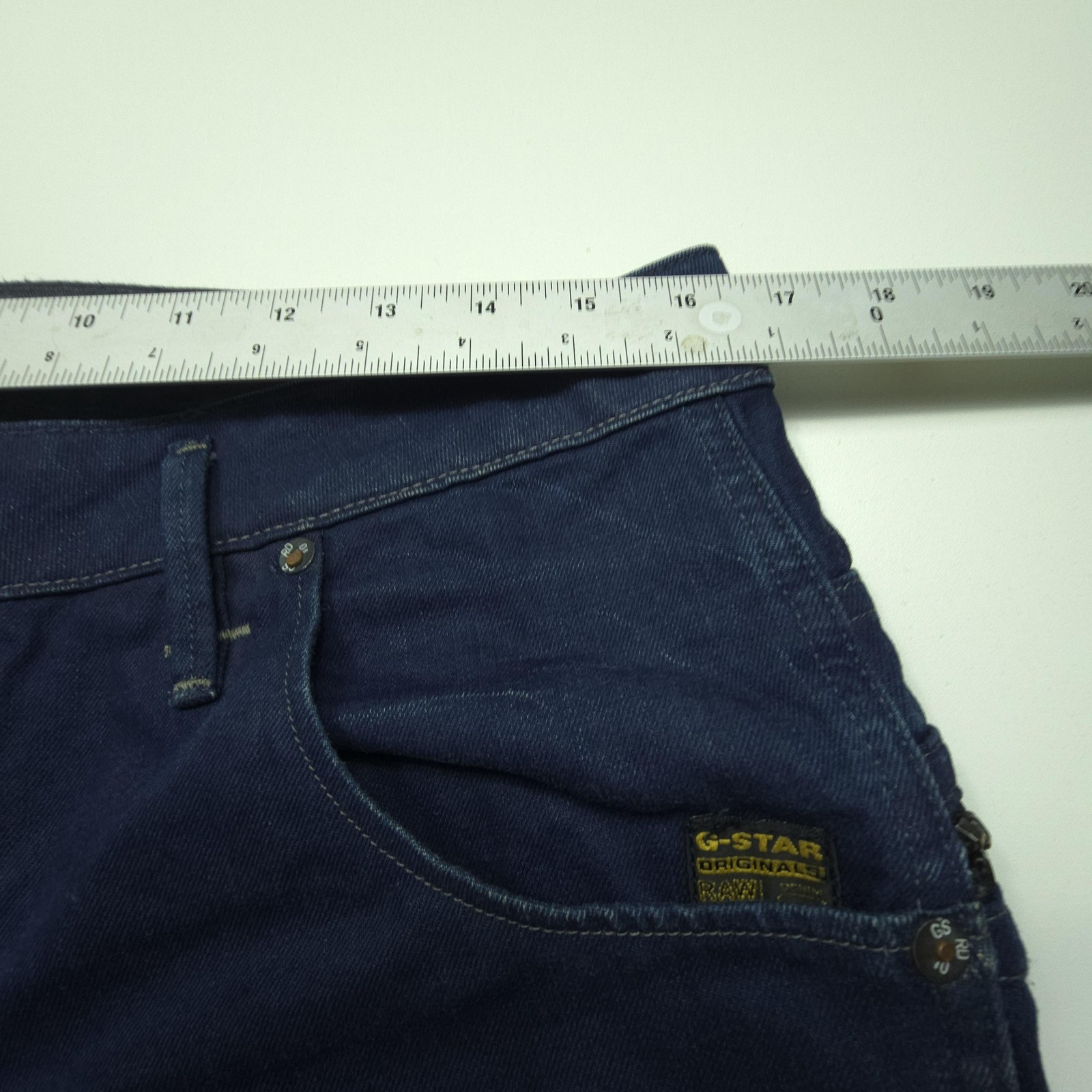 G-Star Raw Mens Jeans 33×32 Blue Button Fly Arc Zip 3D Slim Zip Pocket Tapered