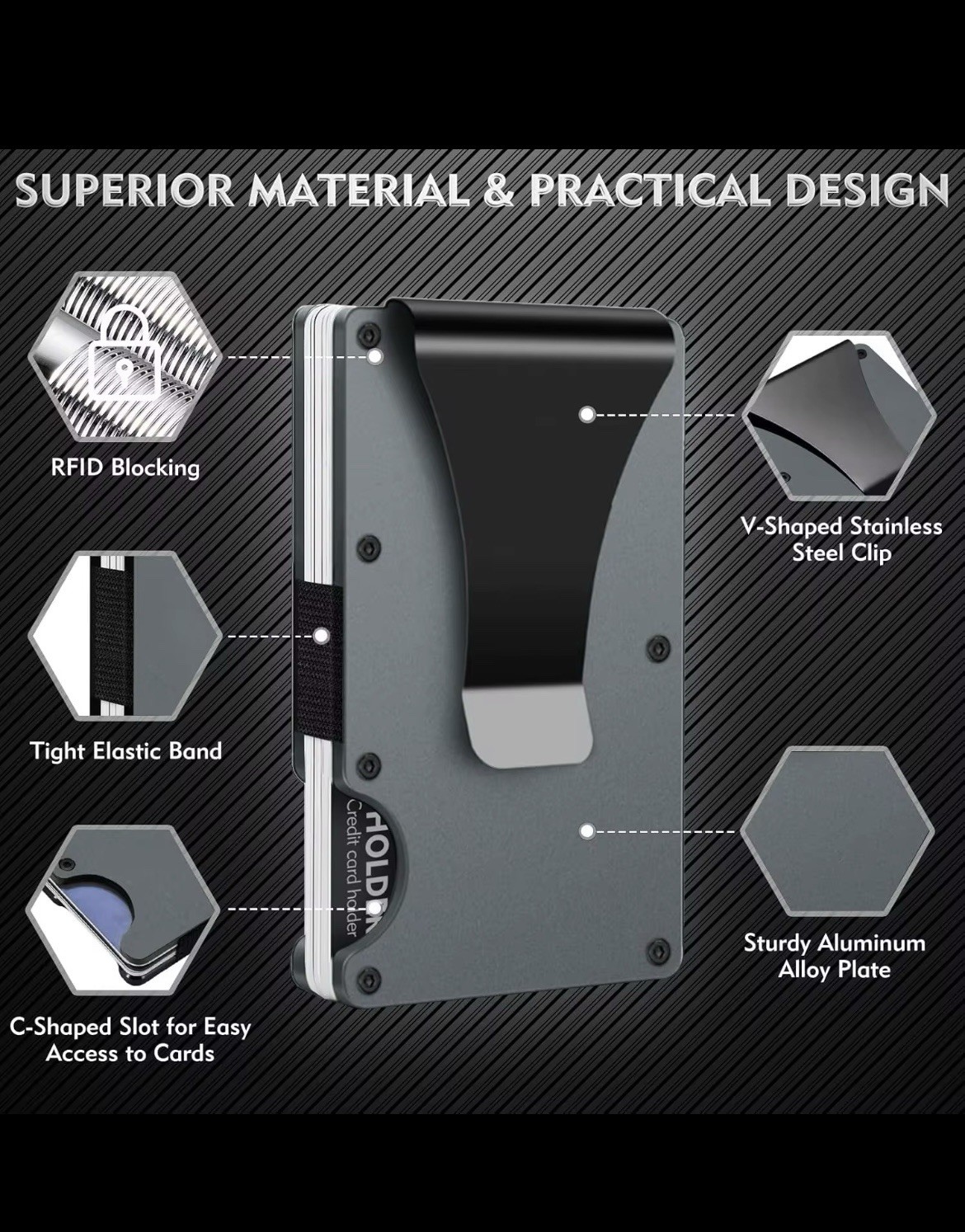 Pokémon Gengar RFID Minimalist Wallet – Engraved Metal Card Holder
