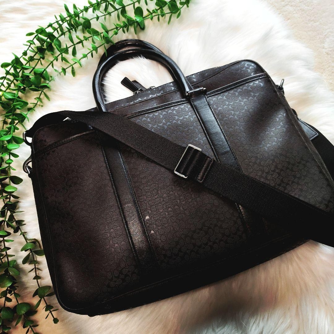 Coach 2WAY Business Bag Leather Signature with Shoulder