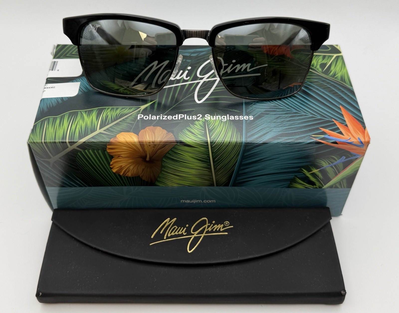 Maui Jim KAWIKA 257-17C- Black Gloss with Antique Pewter / Neutral Grey Lens