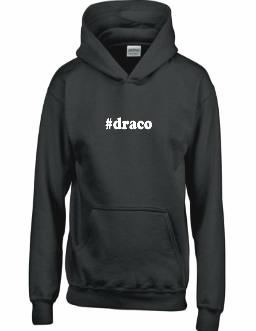 #draco Hashtag Draco Hoodie Funny Gift Black White Hooded Sweatshirt