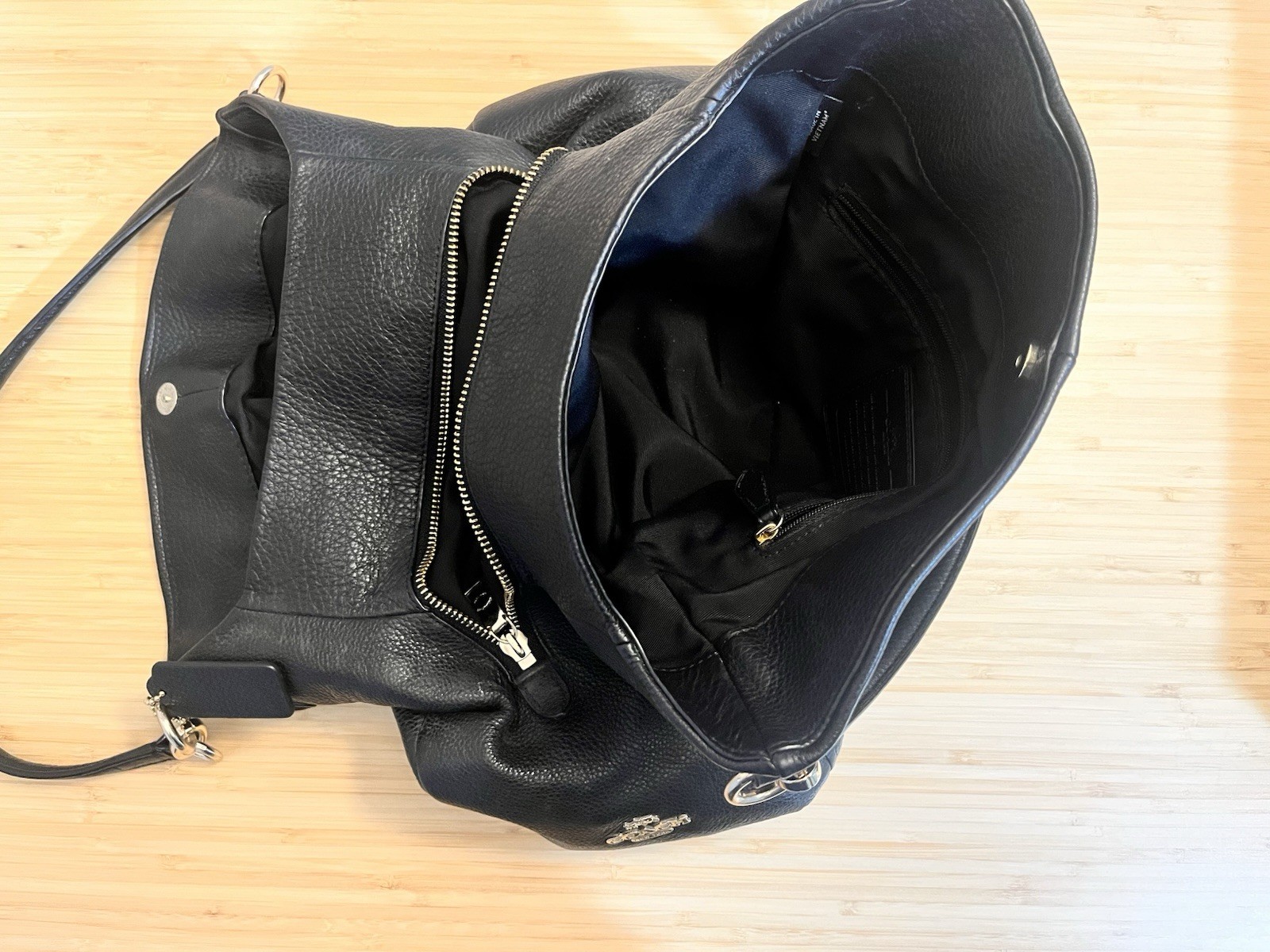 Coach Madison Phoebe Black Pebbled Leather 3 Compartments Shoulder Bag