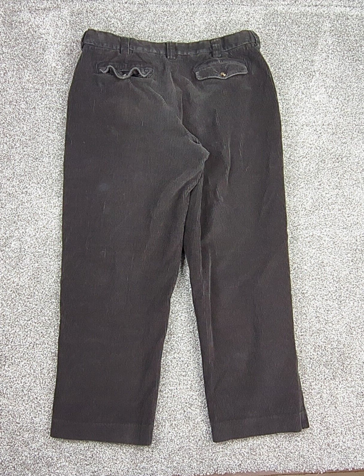 LL Bean Pants Mens 38 Black Corduroy Club Pant Casual Dressy Preppy Big Whale
