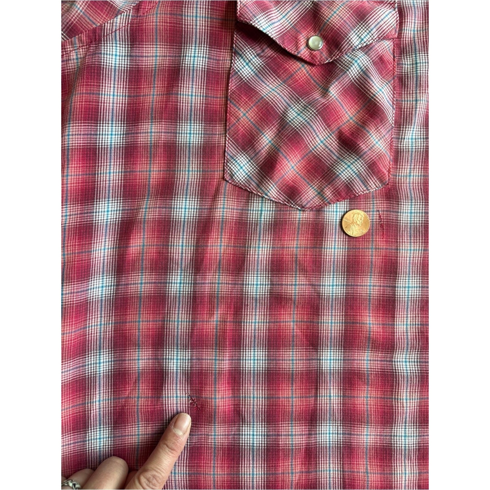 Vintage Bundle Wrangler Pearl Snap Men’s Plaid Shirt cowboy western L