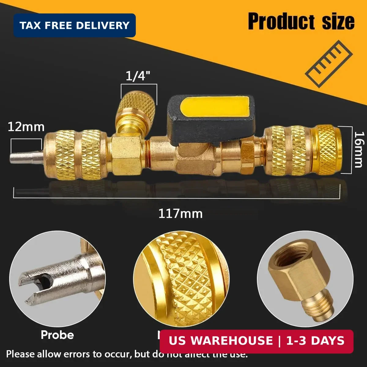 Professional Dual Size 1/4″ & 5/16″ SAE Valve Core Remover/Installer Tool Kit, H