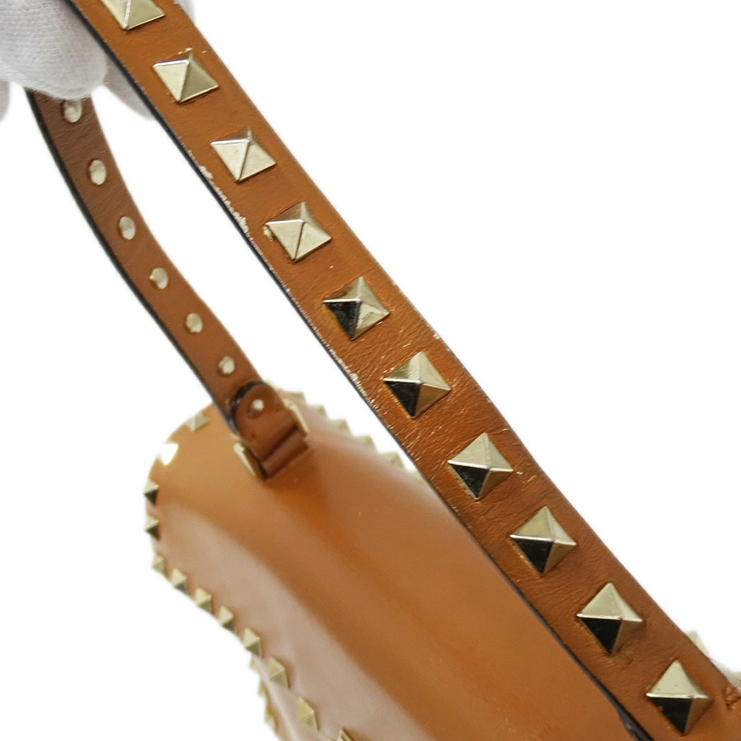 Valentino Garavani 2way Rockstud Leather Bag Camel Brown Shoulder Bag #BBB403