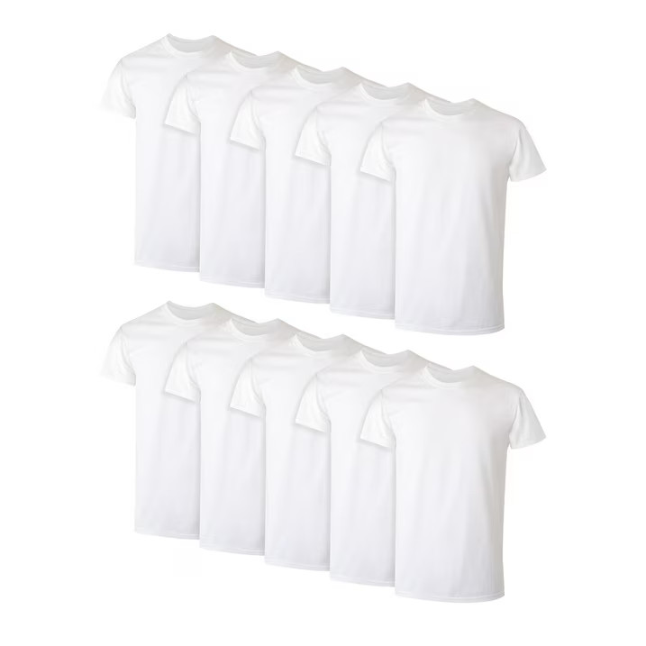 Hanes Men’s Soft Breathable 10 Pack Crew Neck 2135Z0 White Medium NWT NWT
