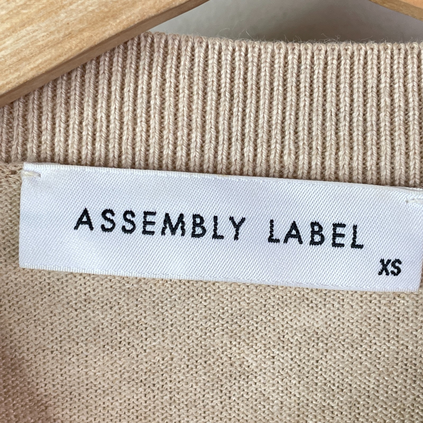 Assembly Label Jumper Mens Extra Small Brown Knit Cashmere Blend Crew Neck