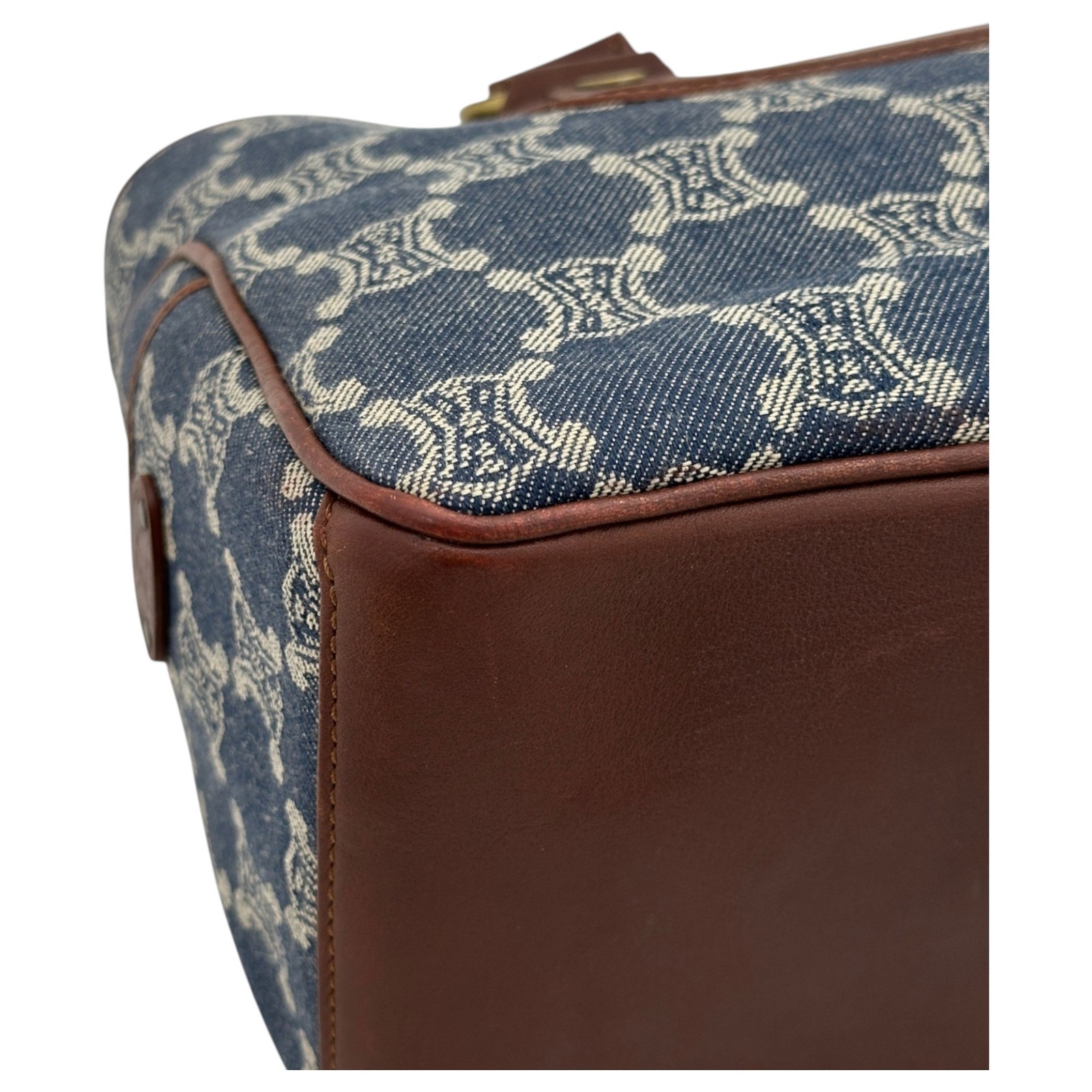 Auth CELINE Boogie Bag Paris Macadam Denim Jacquard Tote Bag ce4450cc