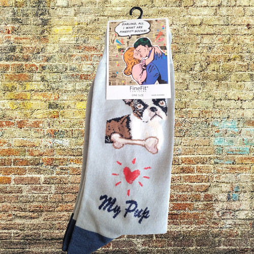 Boston Terrier Dog Socks Fun Novelty Dress Casual Unisex SOX FineFit One Size