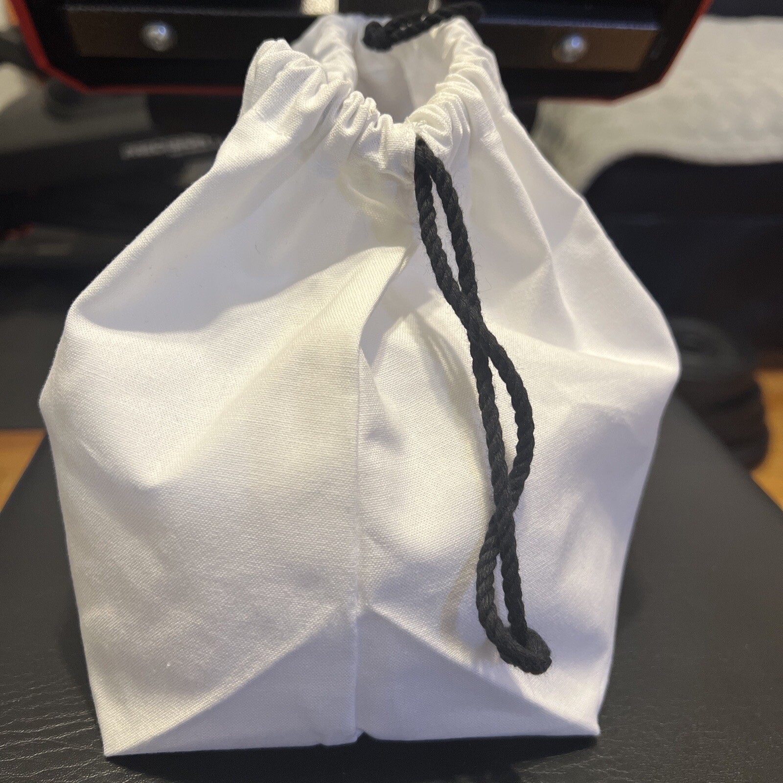 Chanel White Drawstring Dust Bag Pouch 100% Cotton 8”x5”x6”