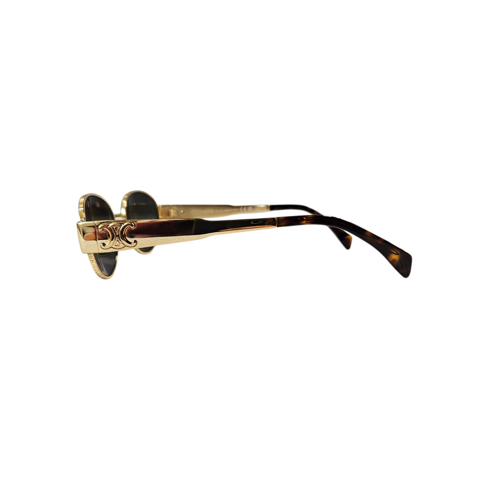 Celine Triomphe Gold Oval Frame Sunglasses