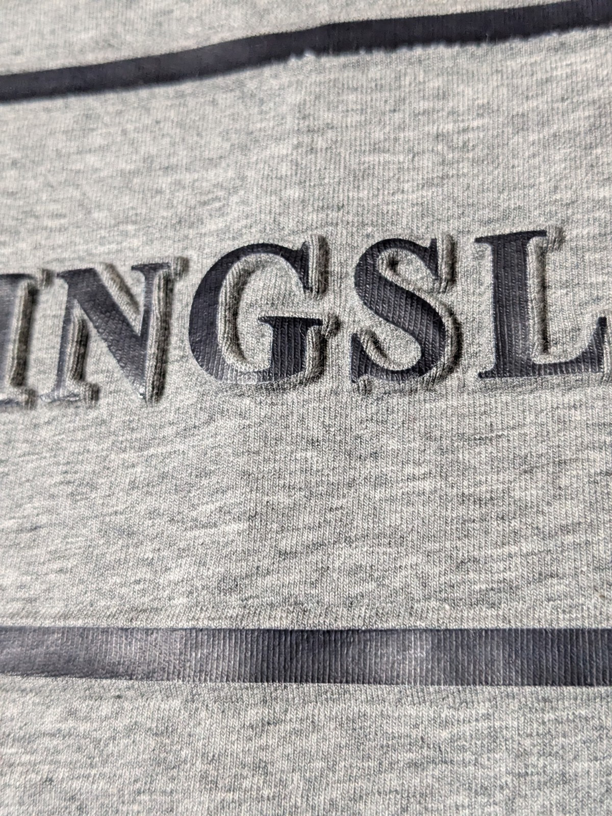 KINGSLAND ESQUESTRIAN Men Small Gray Stretch Blend Logo T-Shirt