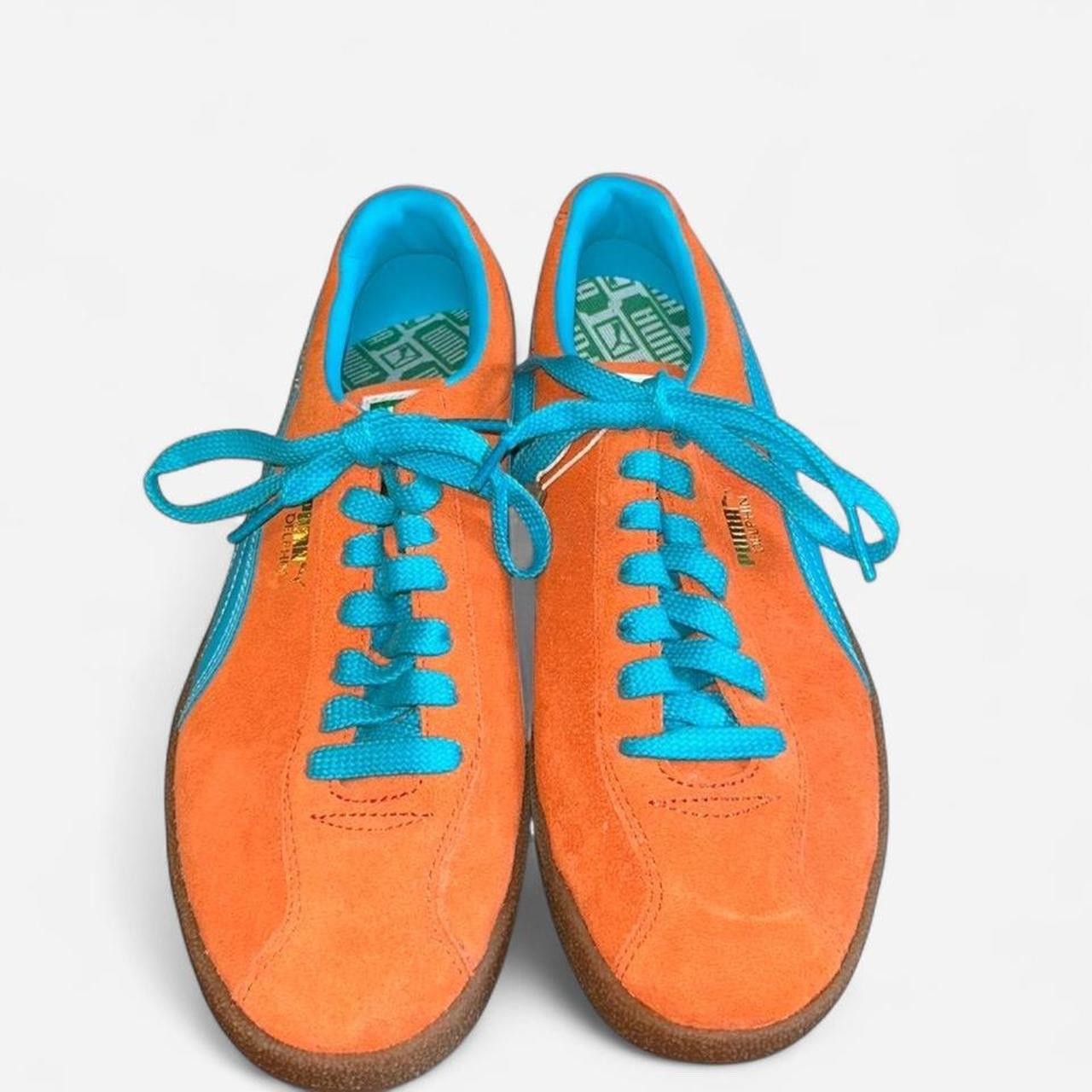 Puma Orange and Blue Suede Sneakers