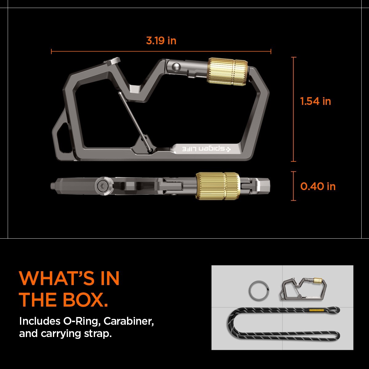Spigen Key Accessory Carabiner LF101 Twist-to-Lock Mechanism