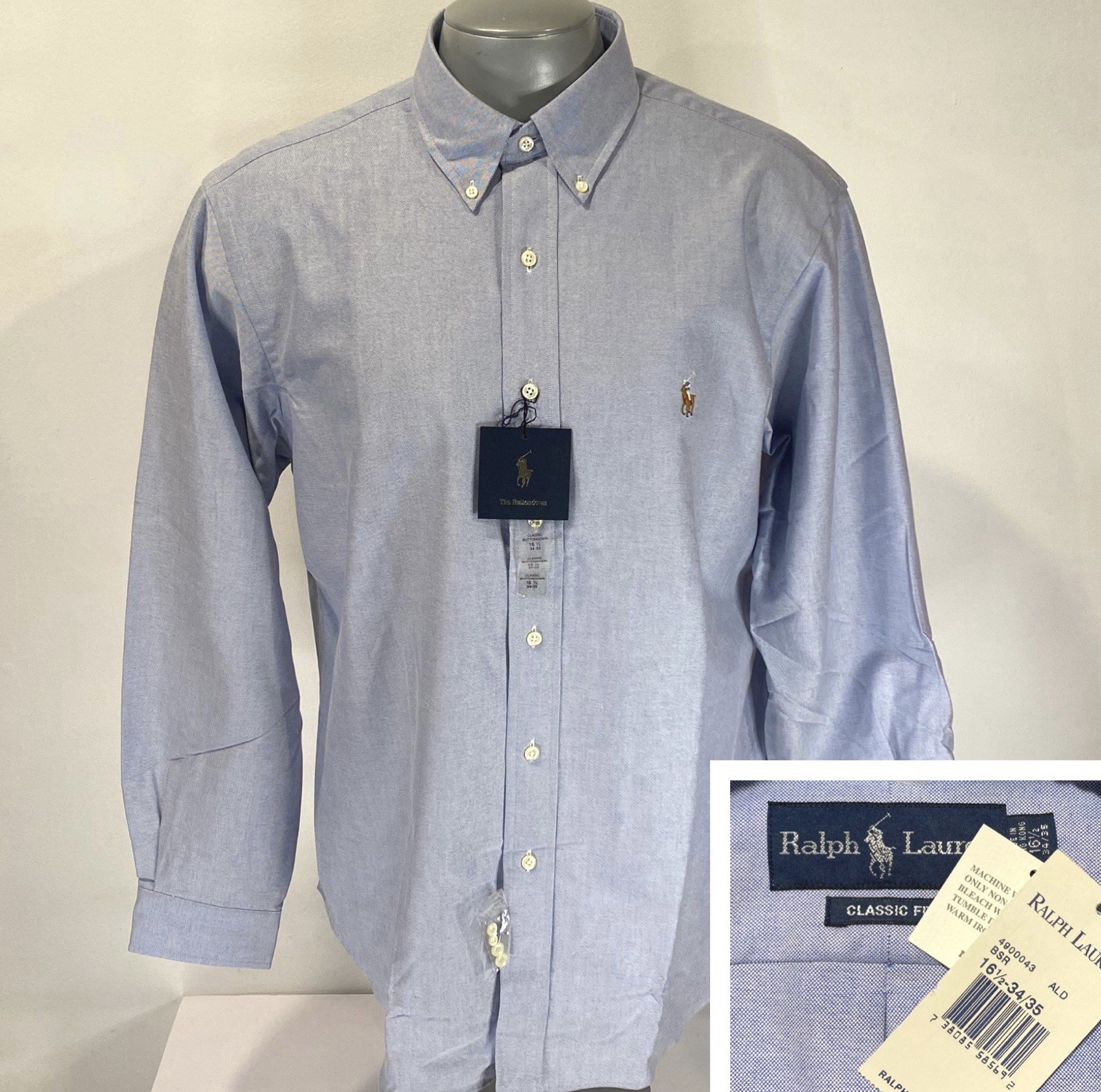 Polo Ralph Lauren NWT Shirt 16 1/2 – 34/35 Thick Oxford Blue Button Down New