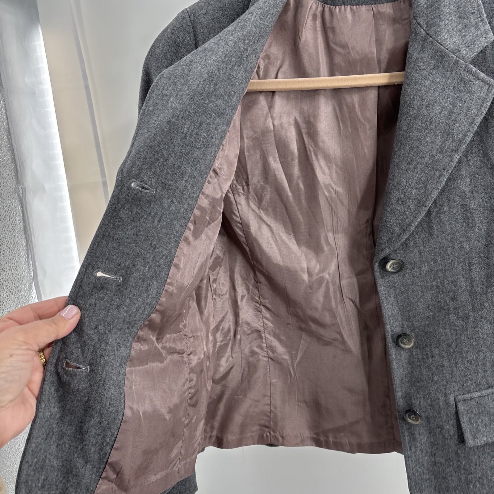 Vtg Pendleton Blazer Jacket Womens S Wool Gray Made USA Career Office Minimalist