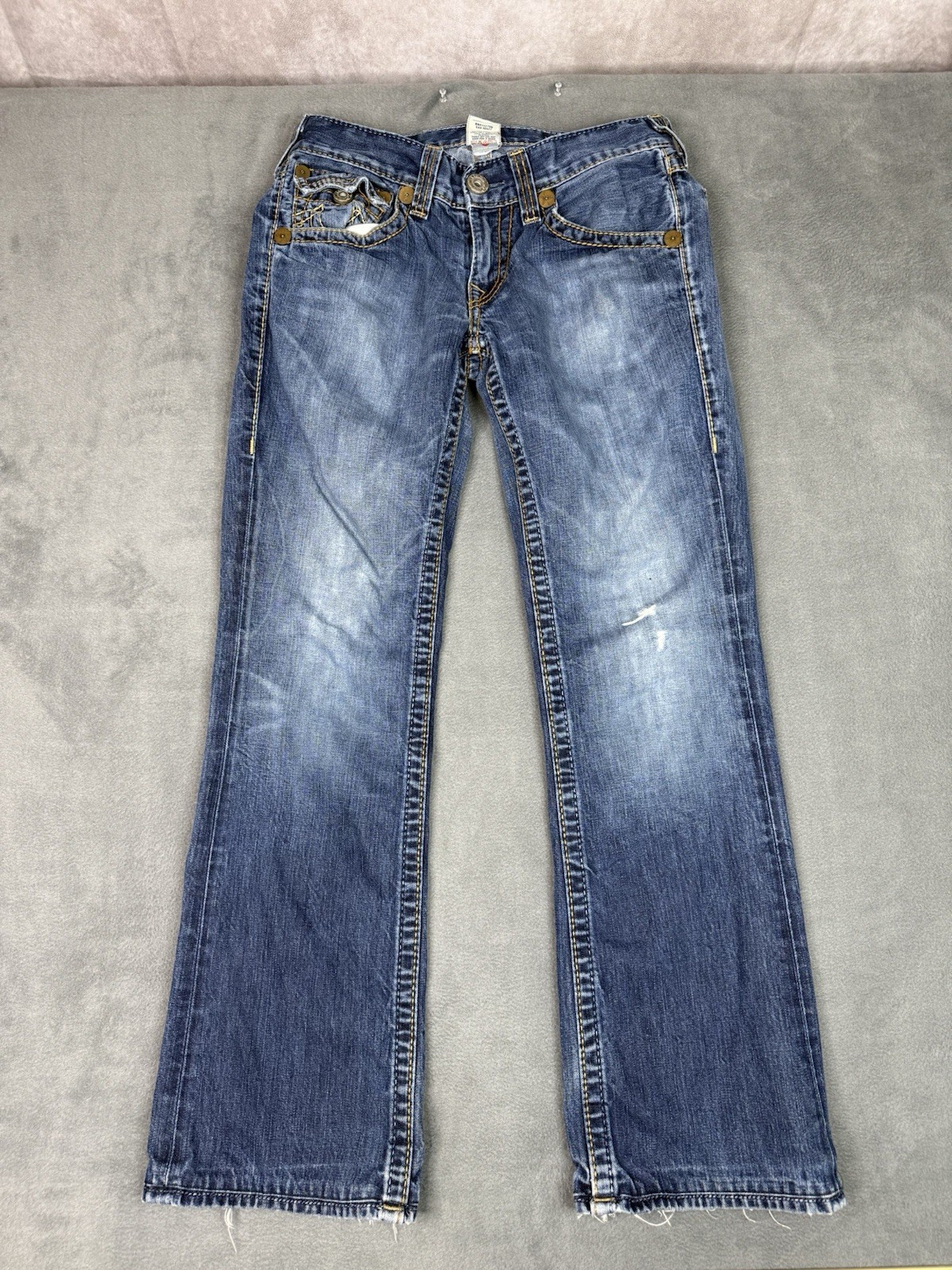 Vintage True Religion Jeans Mens 30 Ricky Big T Grunge Denim Flap Adult USA Made