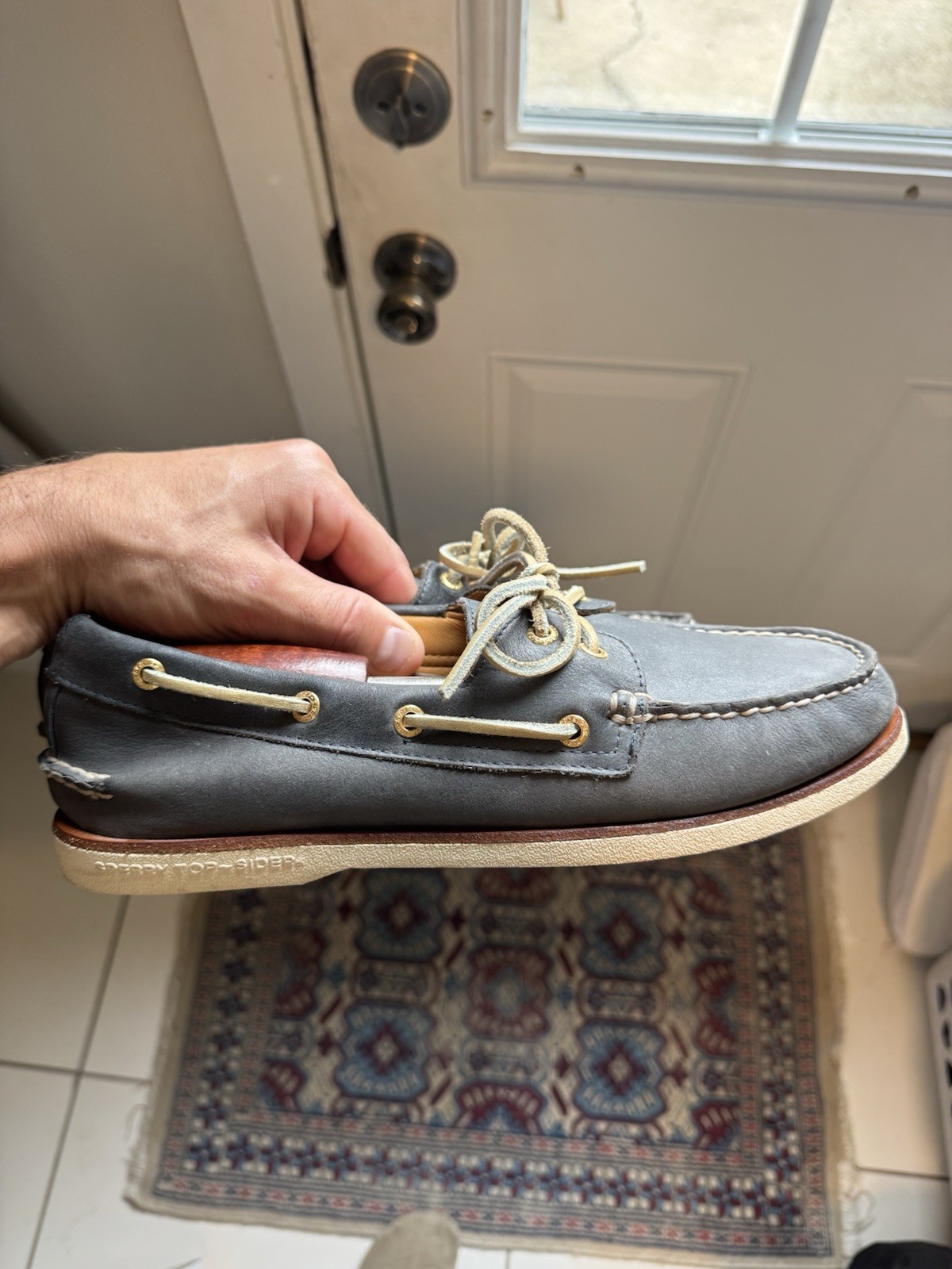 Sperry Top Sider Gold Cup Boat Shoes Grey Leather Size 10M